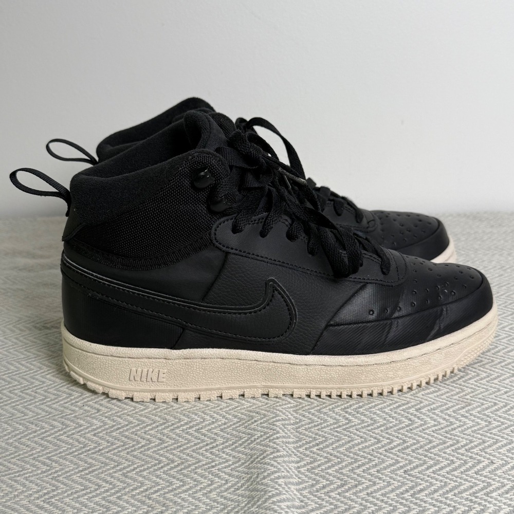 Nike Court Vision Mid Winter Mens 8 Black Sneakers DR7882-002 High Top Shoes